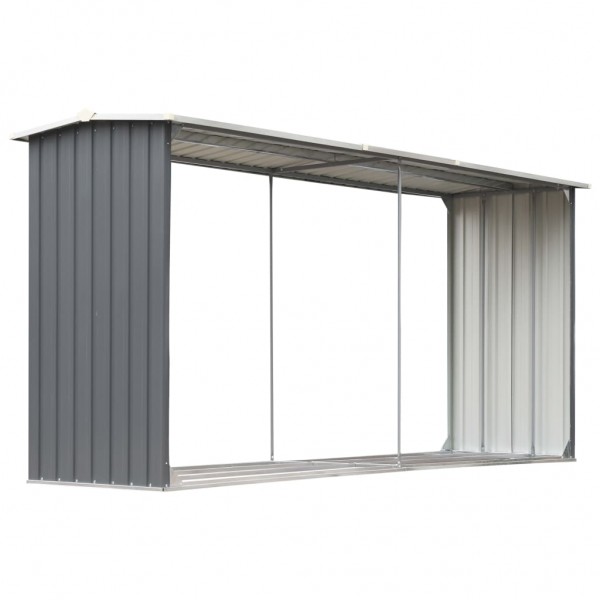 Casetilla para leña acero galvanizado gris 330x92x153 cm M 2