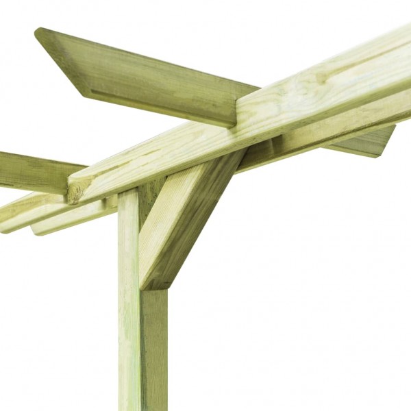 Pérgola de jardín madera pino impregnada 360x200x60 cm M 5