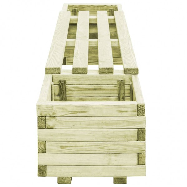 Banco de jardín con jardineras de madera de pino impregnada M 3