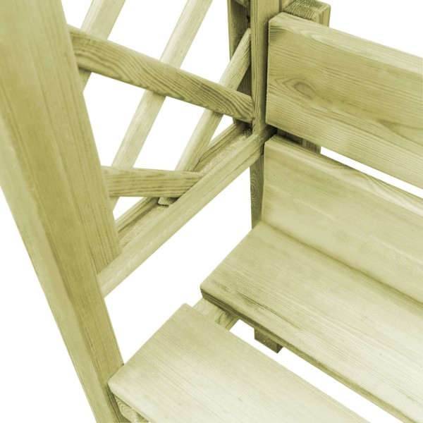 Pérgola de jardín con tejadillo y banco de madera de pino M 3