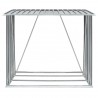 Abrigo p/ arrumação de troncos jardim aço 163x83x154cm cinzento 3