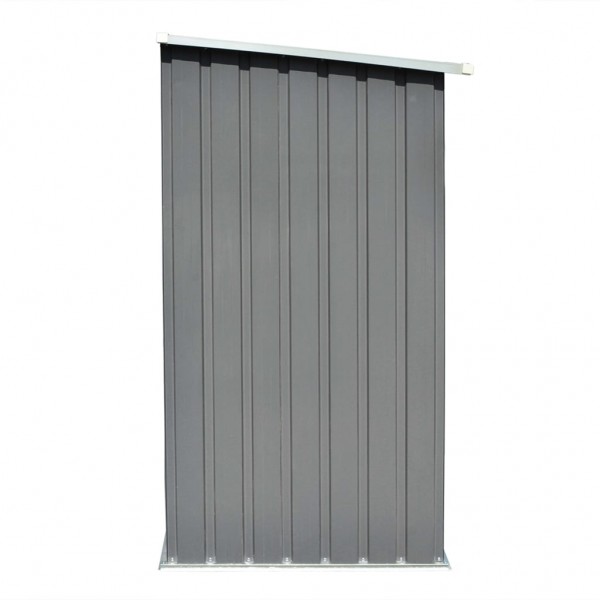 Casetilla para leña acero galvanizado gris 163x83x154 cm M 5