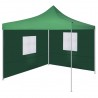 Cenador plegable con 2 paredes verde 3x3 m 1