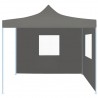 Carpa pleglable Pop-Up con 2 paredes 3x3 m antracita 2