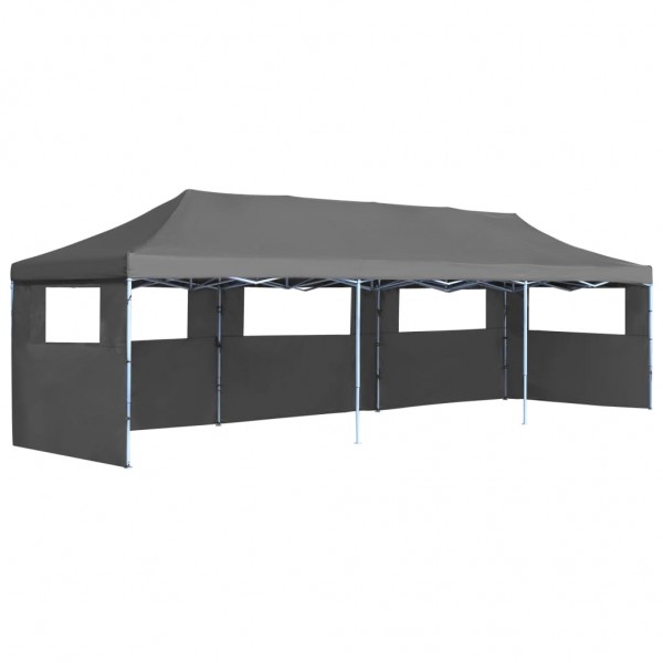 Carpa plegable Pop-up con 5 paredes laterales 3x9 m gris D