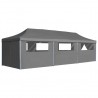 Carpa plegable Pop-up con 8 paredes laterales 3x9 m gris 1