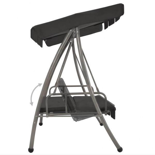 Baloiço de jardim com toldo 192x118x175 cm aço antracite M 3