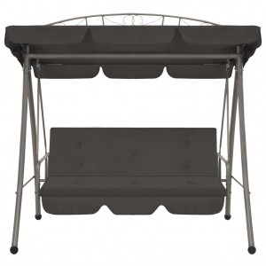 Baloiço jardim convertível + toldo 198x120x205cm aço antracite H