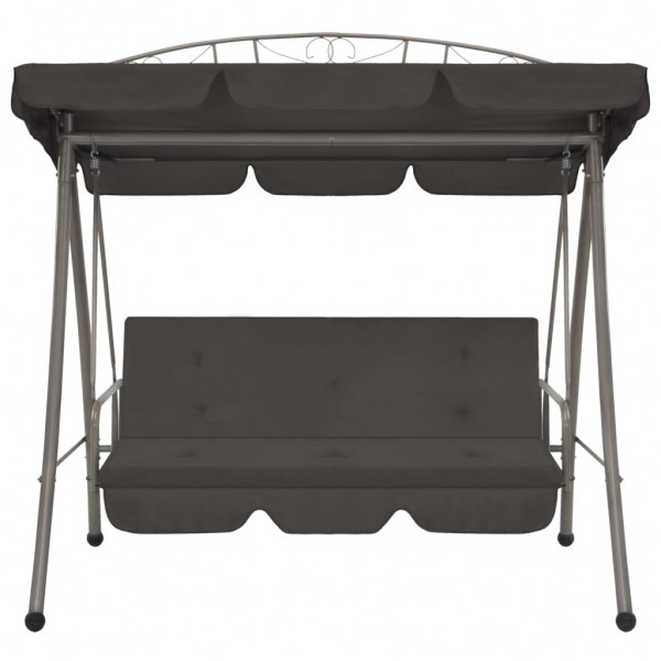 Balancín de jardín convertible dosel antracita 198x120x205 cm M 2