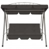 Baloiço jardim convertível + toldo 198x120x205cm aço antracite 2