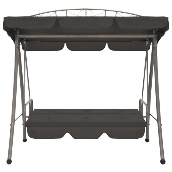 Baloiço jardim convertível + toldo 198x120x205cm aço antracite M 5