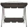 Baloiço jardim convertível + toldo 198x120x205cm aço antracite 5