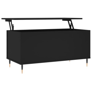Mesa de centro madera contrachapada negro 90x44.5x45 cm H