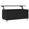 Mesa de centro madera contrachapada negro 90x44.5x45 cm 2