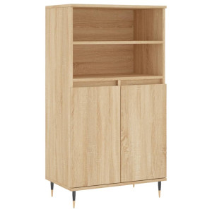 Aparador alto madera contrachapada color roble 60x36x110 cm H