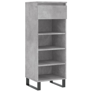 Mueble zapatero madera contrachapada gris hormigón 40x36x105 cm H