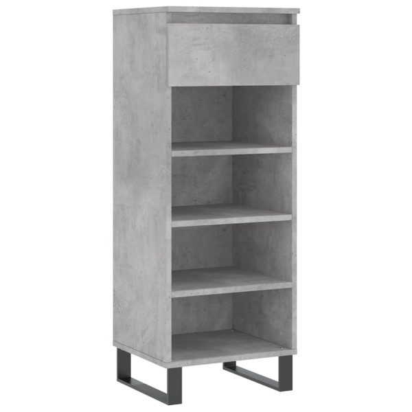 Mueble zapatero madera contrachapada gris hormigón 40x36x105 cm M 2