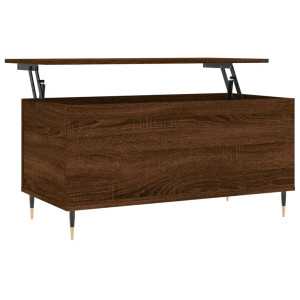 Mesa de centro madera contrachapada roble marrón 90x44.5x45 cm H