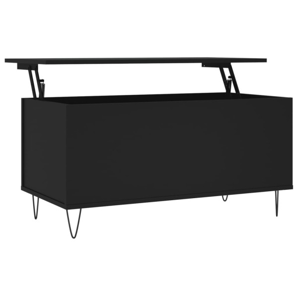 Mesa de centro madera contrachapada negro 90x44.5x45 cm M 2