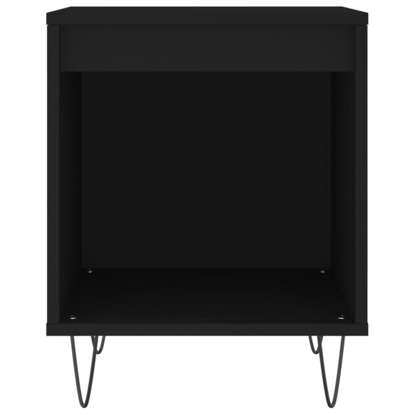 Mesita de noche madera de ingeniería negro 40x35x50 cm M 4