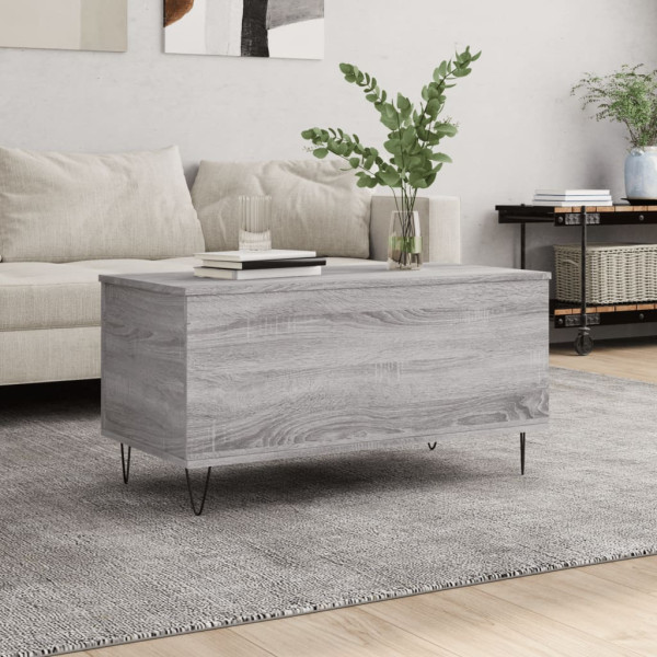 Mesa de centro madera contrachapada gris Sonoma 90x44.5x45 cm D