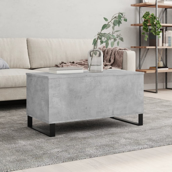 Mesa de centro madera contrachapada gris hormigón 90x44.5x45 cm D
