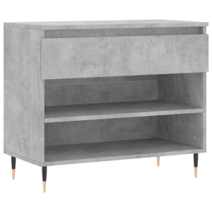 Mueble zapatero madera contrachapada gris hormigón 70x36x60 cm H