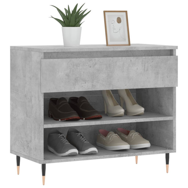 Mueble zapatero madera contrachapada gris hormigón 70x36x60 cm M 3