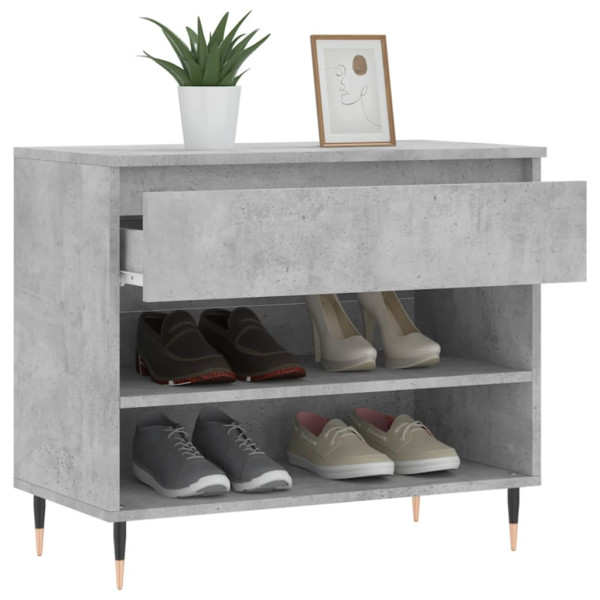Mueble zapatero madera contrachapada gris hormigón 70x36x60 cm M 4