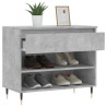 Mueble zapatero madera contrachapada gris hormigón 70x36x60 cm 4
