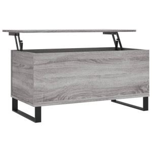 Mesa de centro madera contrachapada gris Sonoma 90x44.5x45 cm H