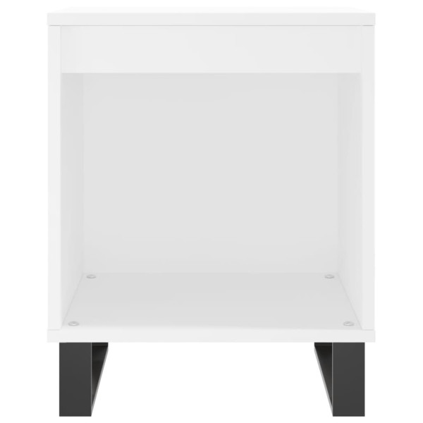 Mesita de noche madera contrachapada blanco 40x35x50 cm M 4