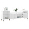 Mueble para TV madera contrachapada blanco brillo 160x35x55 cm 4