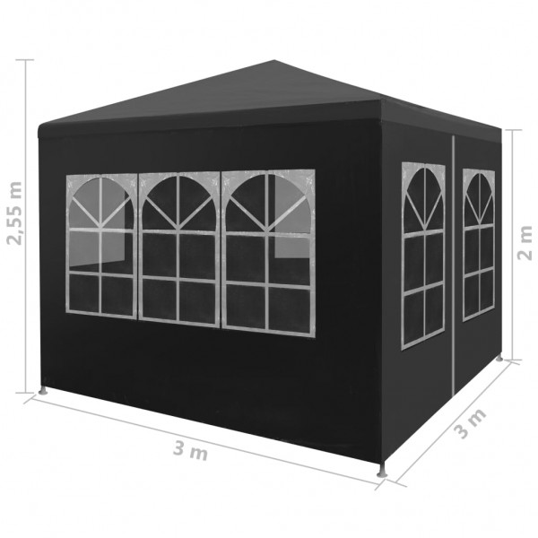 Carpa para celebraciones gris antracita 3x3 m M 3