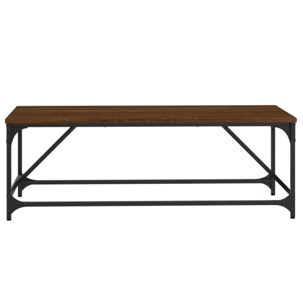 Mesa de centro madera contrachapada marrón roble 100x50x35 cm M 4