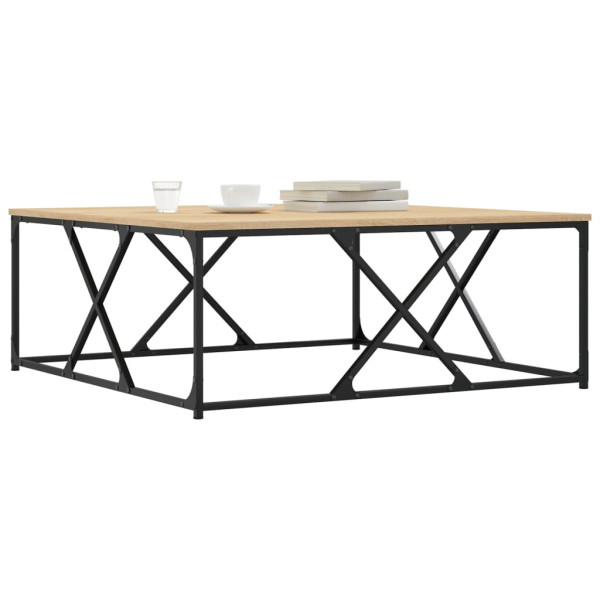 Mesa de centro madera de ingeniería roble Sonoma 100x100x40 cm M 3