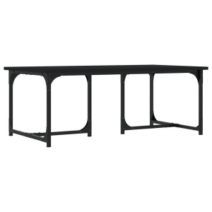 Mesa de centro madera contrachapada negro 90x50x35 cm H