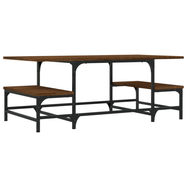 Mesa de centro madera contrachapada roble marrón 100x50.5x40 cm M 2