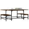 Mesa de centro madera contrachapada roble marrón 100x50.5x40 cm 3