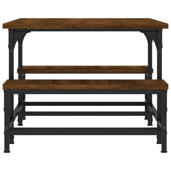 Mesa de centro madera contrachapada roble marrón 100x50.5x40 cm M 5