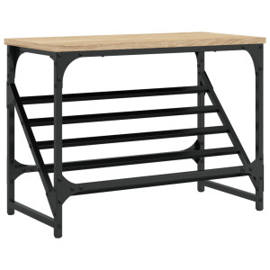 Mueble zapatero madera de ingeniería roble Sonoma 60x30x45 cm H