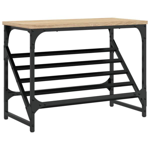 Mueble zapatero madera de ingeniería roble Sonoma 60x30x45 cm M 2