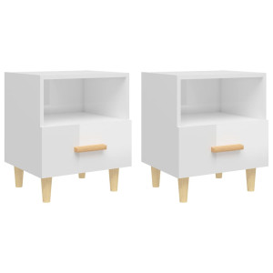 Mesas de cabeceira 2 pcs 40x35x47 cm branco brilhante H