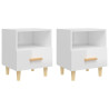 Mesas de cabeceira 2 pcs 40x35x47 cm branco brilhante 2