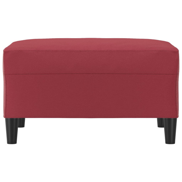 Reposapiés de cuero sintético rojo tinto 70x55x41 cm M 3