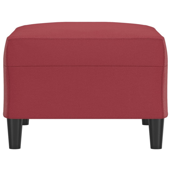 Reposapiés de cuero sintético rojo tinto 70x55x41 cm M 4