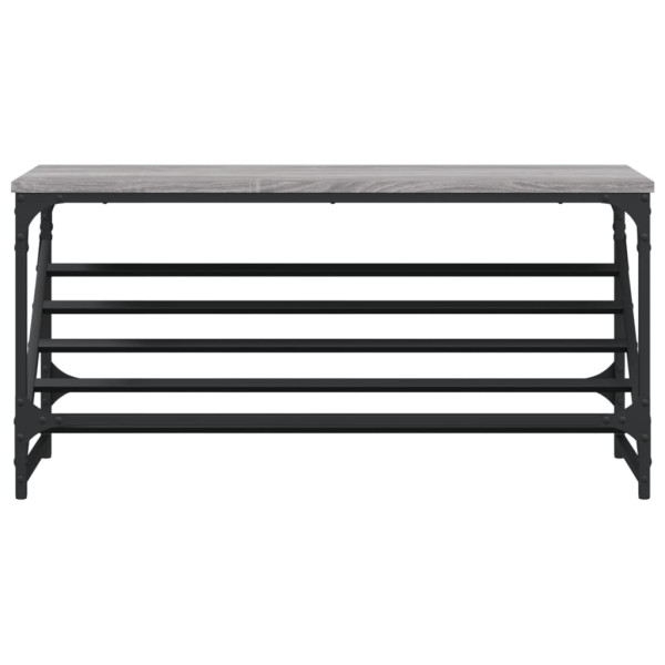 Mueble zapatero madera de ingeniería gris Sonoma 90x30x45 cm M 4