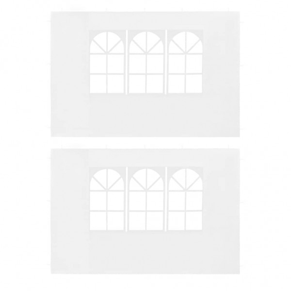 Paredes laterales de carpa de fiesta con ventana 2uds PE blanco D