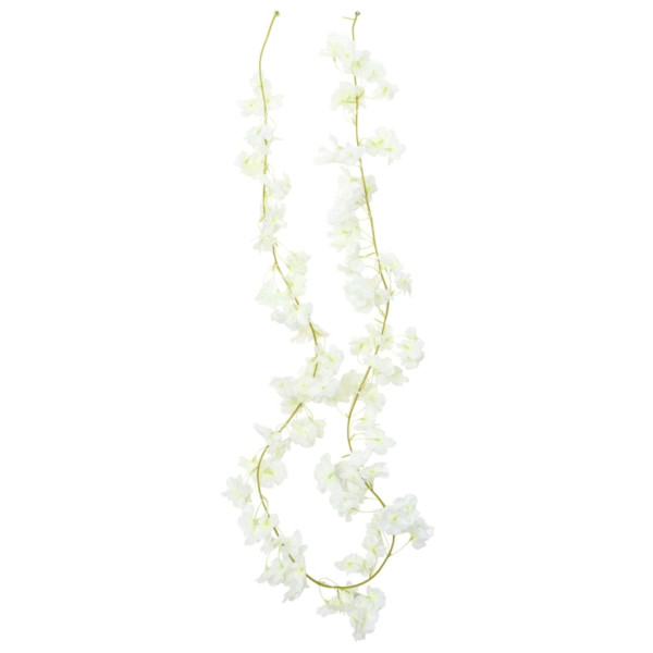 Grinaldas de flores de Natal 6 pcs 180 cm branco M 4