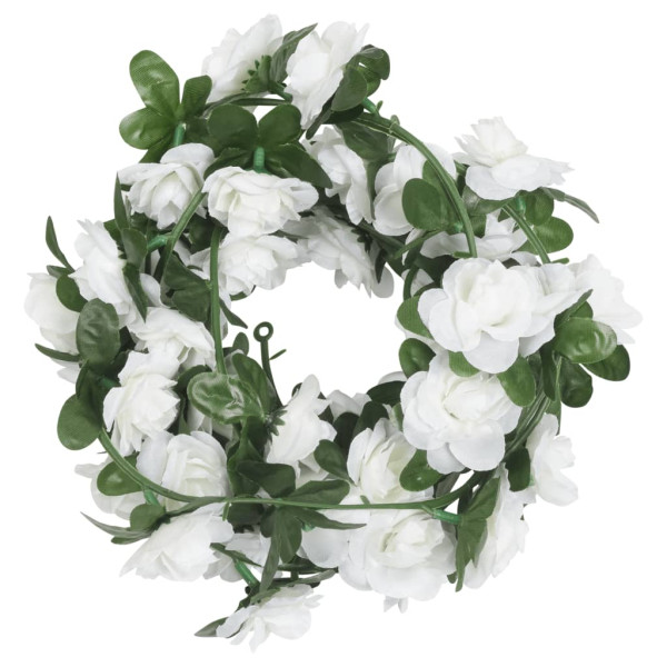 Grinaldas de flores de Natal 6 pcs 240 cm branco M 2